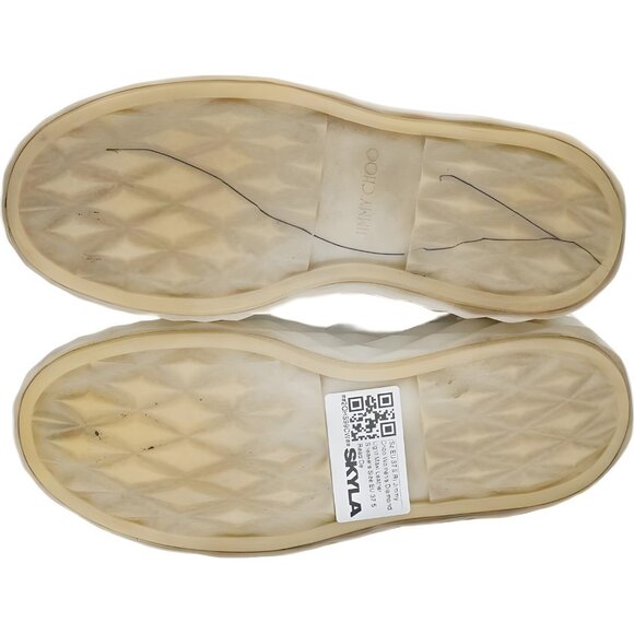 Jimmy Choo Diamond Light Maxi Leather Sneakers White Women's EU 37.5 - Picture 6 of 6